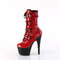 Чоботи Pleaser Adore-1046TT *7 дюймів на підборах, 2 3/4 дюйма, двоколірні, зі шнурівкою, блискавка збоку, червоні/чорні