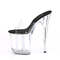 Шльопанці Pleaser Flamingo-801 на підборі 8 дюймів, шльопанці PF 4 дюйми, чорні/прозорі