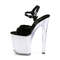 Босоніжки Pleaser Discolite-809 на підборах 8 дюймів, босоніжки з ремінцем на щиколотці 4 дюйми з підсвічуванням LED, чорні/білі