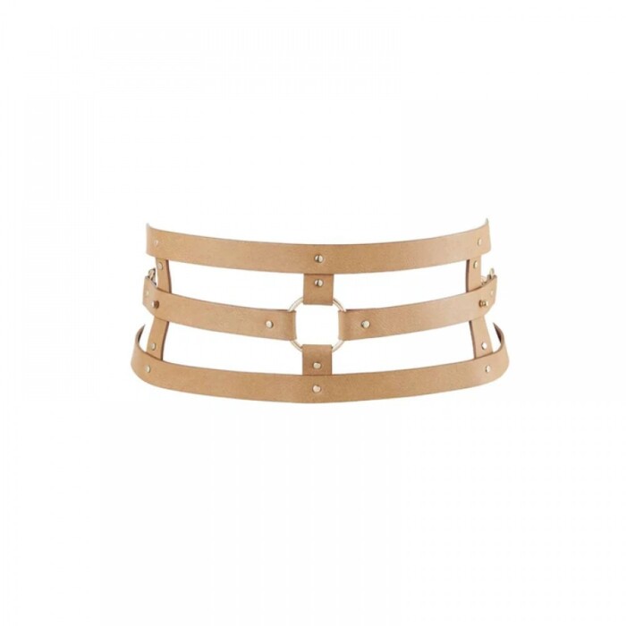 Широкий пояс с наручниками MAZE Bijoux Indiscrets бежевый