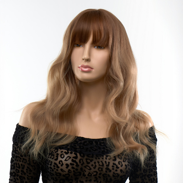 Парик длинный волнистый с челкой Fetish Hair омбре русый, 50 см