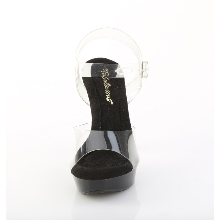 Босоножки Cocktail-508, каблук 5 дюймов, ремешок на щиколотке шириной 1 дюйм, прозрачный/черный