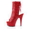 Ботильоны Pleaser Boots Delight-1018 с каблуком 6 дюймов, высотой 1 3/4 дюйма, открытым носком и задником, красные