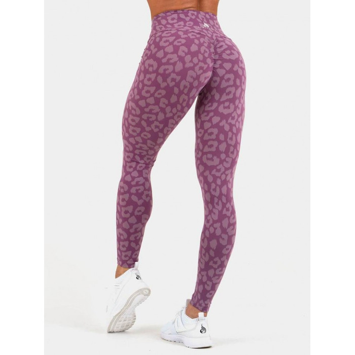 Женские лосины для тяжелой атлетики Ryderwear Instinct Scrunch Leopard Purple