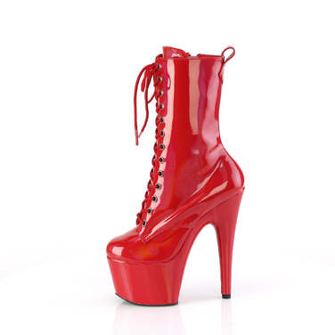 Чоботи Adore-1040WR-HG *7 дюймів на підборах, голографічні черевики на шнурівці 2 3/4 дюйма з PF, червоні