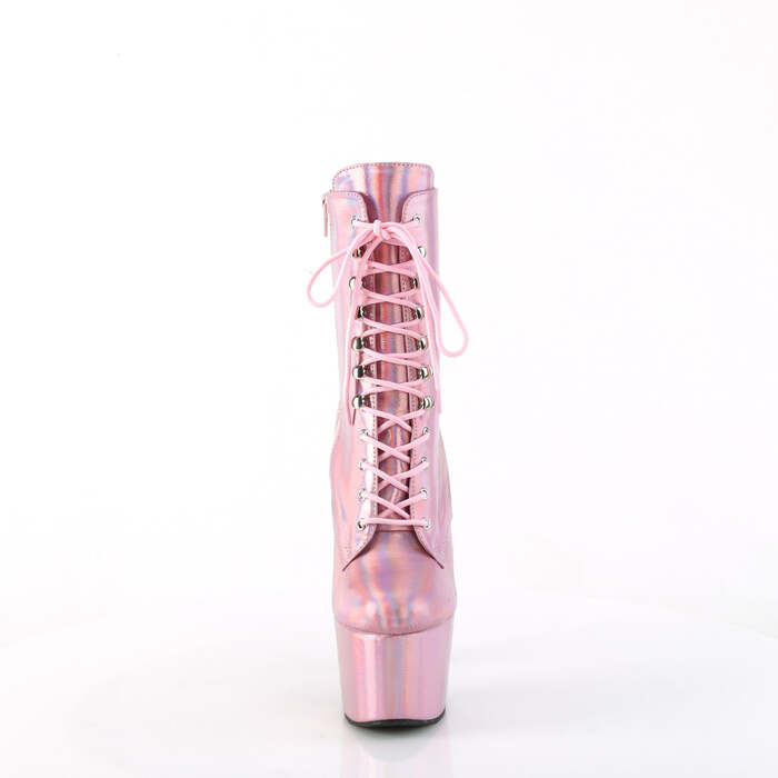 Чоботи Adore-1020HG *7-дюймовий каблук, 2 3/4-дюймові черевики на шнурівці зпереду, блискавка збоку, ніжно-рожеві