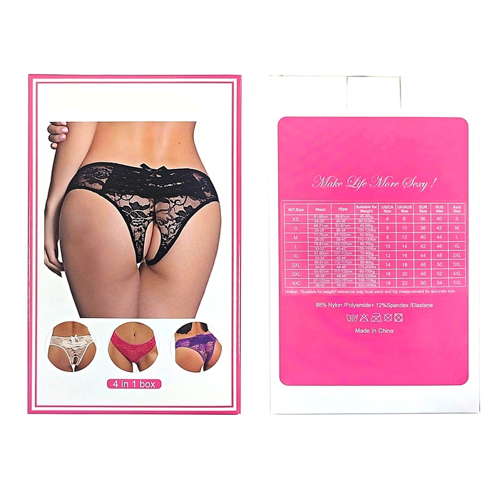 Мереживні труси з доступом Star Night, рожеві, M