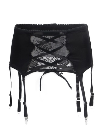 Мужской пояс кружевной с подвязками Star Night черный, L