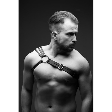 Портупея мужская One Size P5 , натуральная кожа, черная