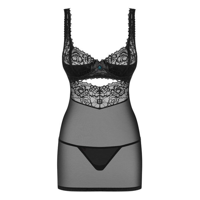 Пеньюар Obsessive 867-CHE-1 та стрінги S/M