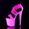 Босоножки Pleaser Flamingo-869UV. Каблук 8 дюймов, 4-дюймовые босоножкии с защитой от ультрафиолета, реакционные с перекрещивающимися носками, молния сзади, розовые.