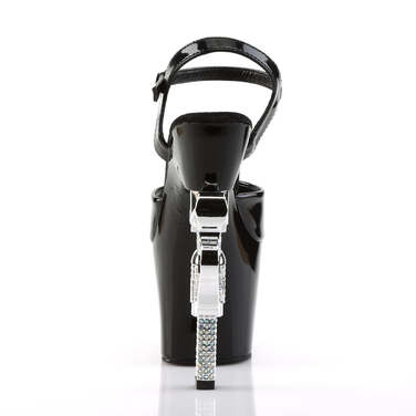 Босоніжки Revolver-709, 7 дюймів, R/S, прикрашений пістолетним каблуком, босоніжки з ремінцем на щиколотці 3 1/4 дюйма, чорні