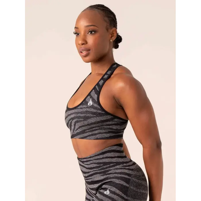 Топ Ryderwear Zebra Seamless Sports Bra - Grey Marl/Black Zebra