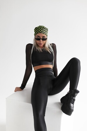 Легінси BLACK LEGGINGS WITH DETAIL ON THE BACK