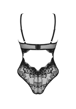 Боди кружевной Obsessive Olvidia, черный, M/L