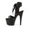Босоніжки Pleaser Adore-700-14 на підборах 7 дюймів, зі шнурівкою спереду 2 3/4 дюйма, чорні, веганська шкіра/чорний колір