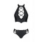 Комплект білизни із вставками зі стреп-стрічки NANCY BIKINI black S/M - Passion