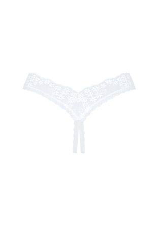 Трусики білі Obsessive eavenlly crotchless thong XS/S