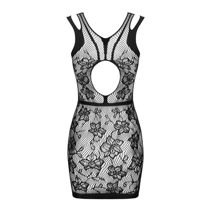 Сукня сітка із квітковим візерунком Obsessive D239 чорний, S/M/L