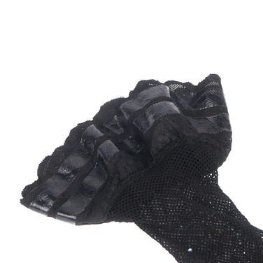 Панчохи чорні в сіточку зі стразами Star Night на силіконовій стрічці, XS/M