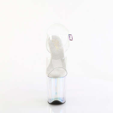 Босоножки Flamingo-808HT. Каблук 8 дюймов, ремешок на щиколотке 4 дюйма. Прозрачные.