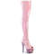 Сапоги Pleaser Bejeweled-3011-7, каблук 7 дюймов, высота 2 3/4 дюйма, открытый носок, боковая молния, нежно-розовый