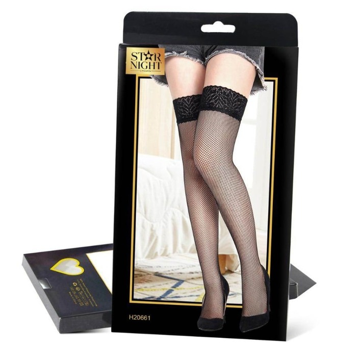 Чулки в сеточку Star Night черные