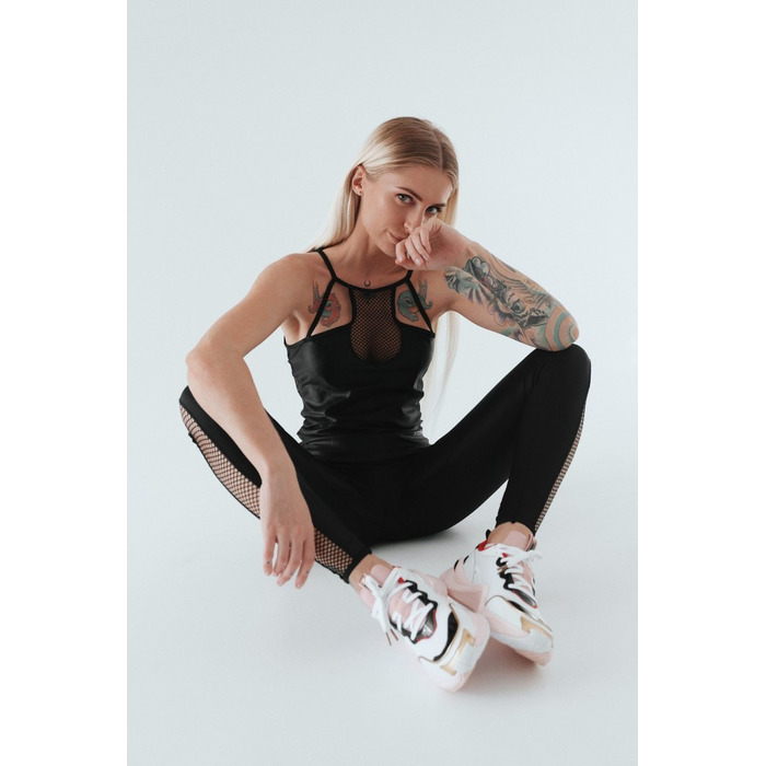 Спортивна майка Fitzona Black Tee With Net Detail and Zipper