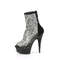 Ботильоны Pleaser Delight-1009, каблук 6 дюймов, сетка RS PF 1 3/4 дюйма, молния сзади, чёрная искусственная замша RS Mesh/чёрный