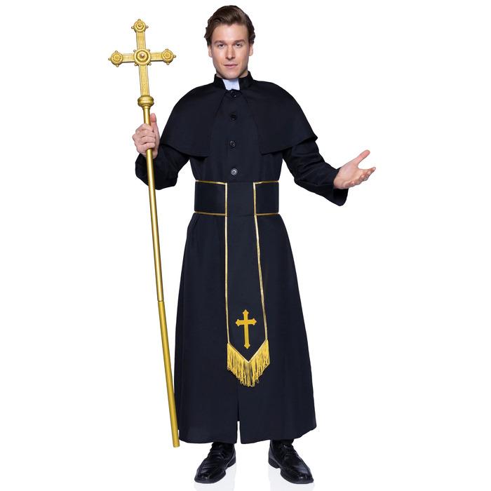 Костюм католицького священика Leg Avenue Priest 2 предмети, чорний, M/L