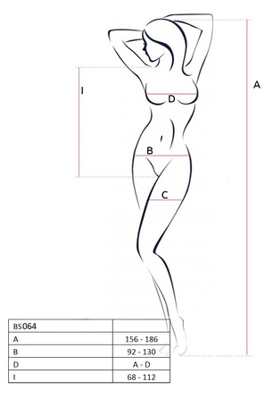 Боді BS064 Passion з ажурними мотивами та відкритим доступом, чорний
