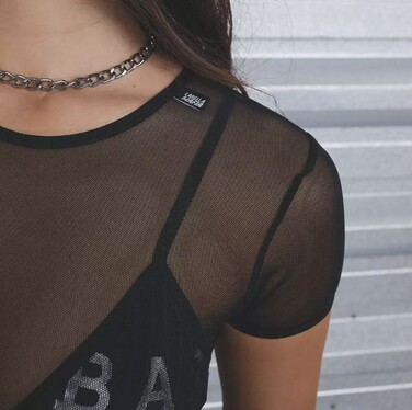 Топ Labellamafia CROPPED Logomania Black Tule 21181