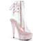 Чоботи Pleaser Delight-1018C *6 дюймів на підборах, 1 3/4 дюйма з відкритим носком/п'ятою, бокова блискавка, прозорі/райдужні
