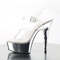 Босоніжки Pleaser Delight-608 на підборах 6 дюймів, босоніжки з ремінцем на щиколотці 1 3/4 дюйма, прозорі/сріблястий хром