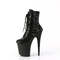 Чоботи Pleaser Flamingo-1020RS *8-дюймовий каблук, 4-дюймові черевики до щиколотки на шнурівці PF RS з прикрасами, блискавка збоку, чорні