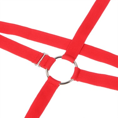 Мужские трусы с портупеей и чокером Star Night красный-черный, M