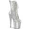 Чоботи Pleaser Flamingo-1040GP на підборах 8 дюймів, черевики до щиколотки зі шнурівкою 4 дюйми, з блискавкою збоку, сріблясті