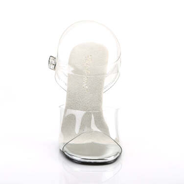 Босоножки Gala-08 с каблуком 4 1/2 дюйма и ремешком на щиколотке, прозрачные
