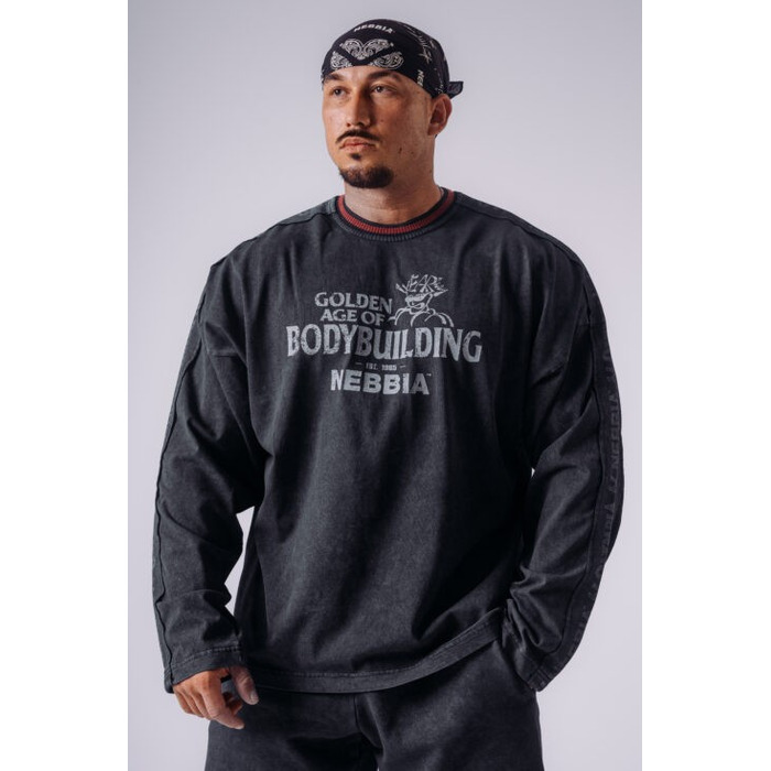 Лонгслів чоловічий NEBBIA x Olympia Long Sleeve T-Shirt Black 952
