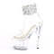 Босоножки Pleaser Adore-724RS-02, каблук 7 дюймов, манжета на щиколотке 2 3/4 дюйма, босоножкии с PF-застежкой, молния сзади, прозрачный/черный