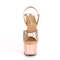 Босоніжки Pleaser Adore-709 *7 дюймів на підборах, 2 3/4 дюйма з ремінцем на щиколотці PF, золотисті/рожево-золоті