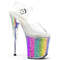 Босоніжки Pleaser Flamingo-808RG-01 *8 дюймів на підборах, 4 дюйми з ремінцем на щиколотці, прозорі/різнокольорові