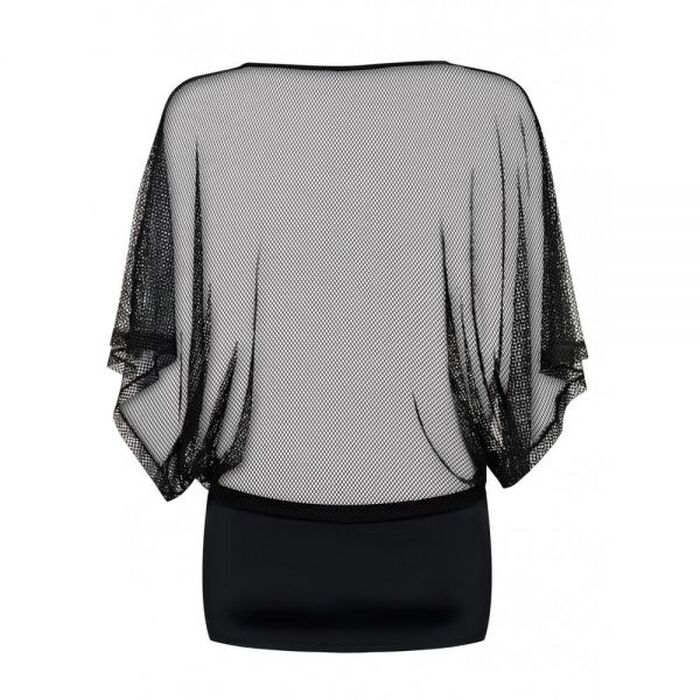 Сукня сітка Obsessive Punker dress, стрінги в комплекті, чорний, S\M