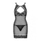 Сорочка кружевная Obsessive Allastia chemise & thong black S/M