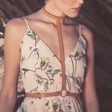 Портупея Bijoux Indiscrets MAZE - I Harness Brown, екошкіра