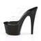 Шльопанці Pleaser Adore-702 на підборі 7 дюймів, шльопанці 2 3/4 дюйма з PF, прозорі ремінці з двома стрічками, прозорі/чорні