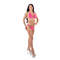 Комплект микро-бикини 2-в-1 Dancewear Fantasy-07FUR с отделкой из искусственного меха, цвет фуксия