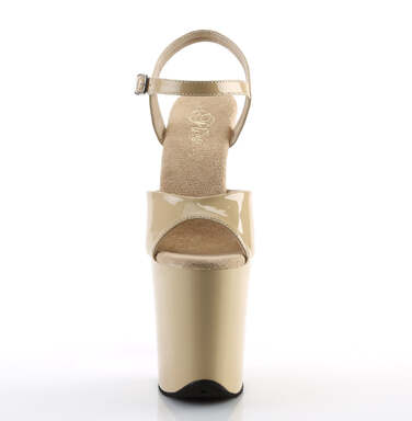 Босоніжки Flamingo-809 на підборах 8 дюймів, босоніжки з ремінцем на щиколотці 4 дюйми, бежевого кольору