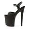 Босоніжки Pleaser Flamingo-809 на платформі з ремінцем до щиколотки на 8-дюймовому каблуці, чорні, з веганської шкіри/чорного кольору