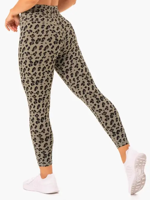 Леггинсы Ryderwear Hybrid Full Length Leggings - Khaki Leopard